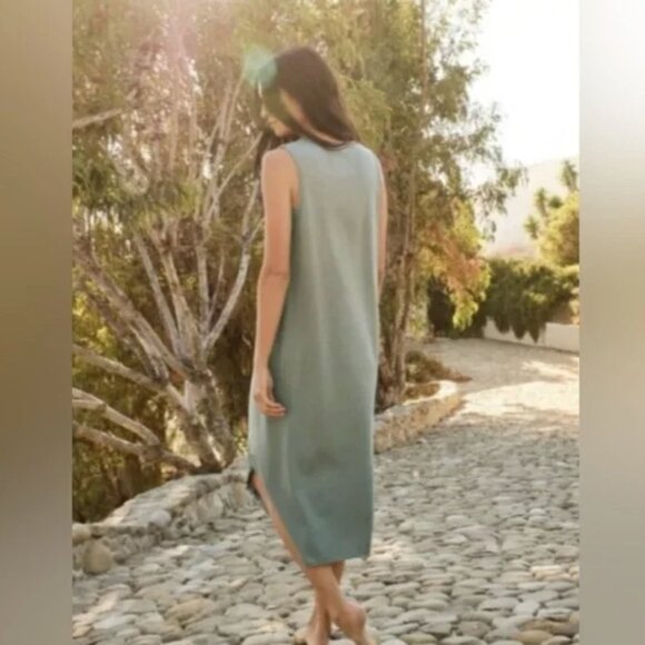 Anthro Ultra Soft Knit High Low Jersey Dress Minted Sage Green SZ MEDIUM NWT - Picture 4 of 14